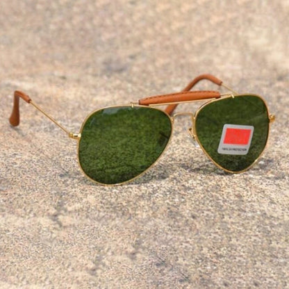 Green Novaper Aviator Sunglasses (SUN-RN-3422-GRN1GLD-M)