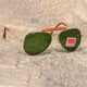 Green Novaper Aviator Sunglasses (SUN-RN-3422-GRN1GLD-M)