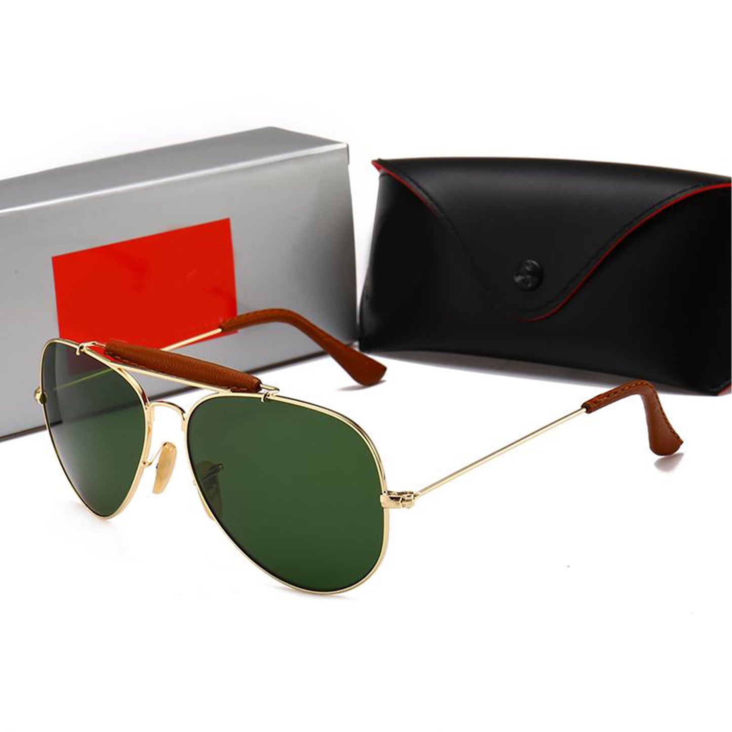 Green Novaper Aviator Sunglasses (SUN-RN-3422-GRN1GLD-M) SWASTIK CREATIONS The Trend Point