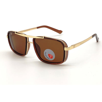 LEGEND 4413 Square Sunglasses (SUN-RN-4413-BRN1GLD-P)