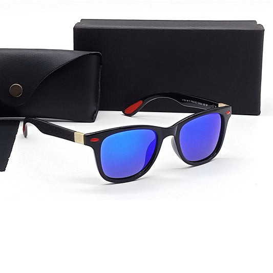 Blue VENOM Square Sunglasses (SUN-RN-4195-BLU3GLD-M)