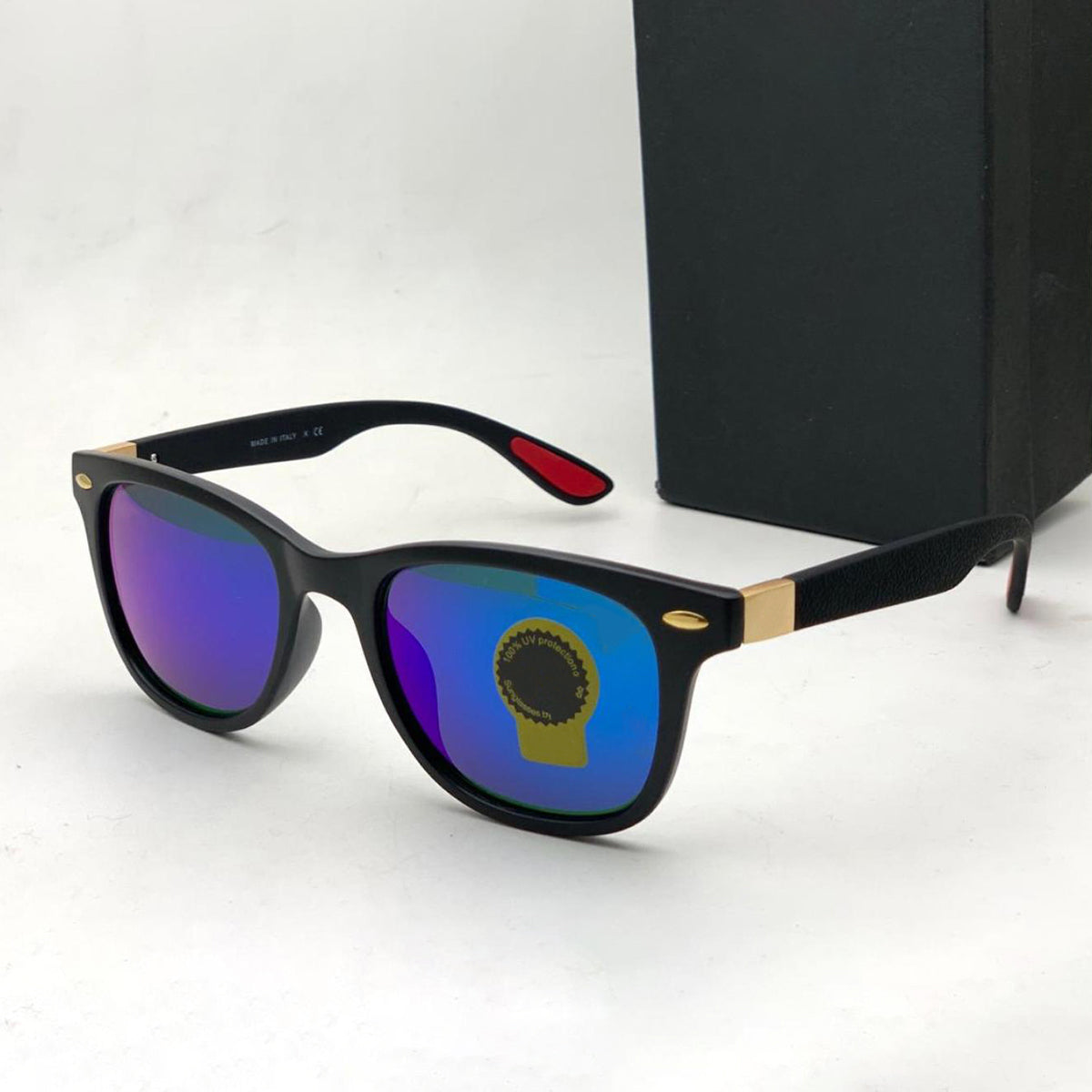 Blue VENOM Square Sunglasses (SUN-RN-4195-BLU3GLD-M)