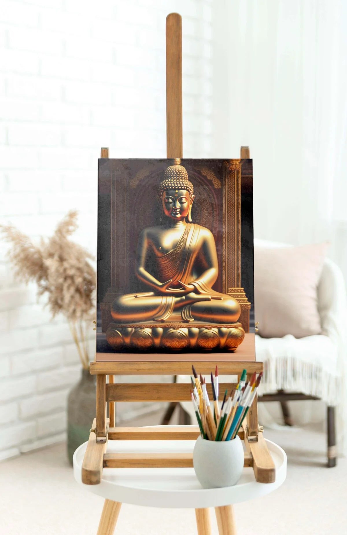 CH-BD3 Buddha Canvas Paintings For Wall Decoration For Living Room Bedroom Home Office & Hotels SWASTIK CREATIONS The Trend Point