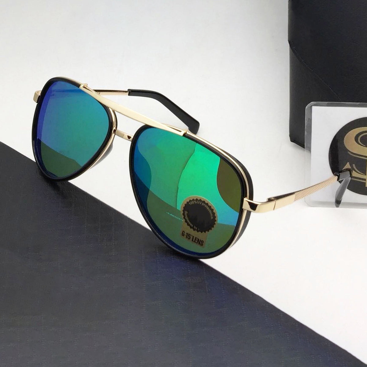 Frogurist 4414 Aviator Sunglasses (SUN-RN-4414-AQG3GLD-M) SWASTIK CREATIONS The Trend Point