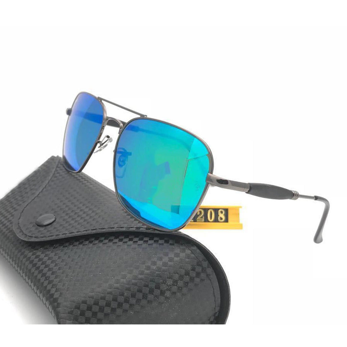 Blue Alicent Square Sunglasses (SUN-RN-1208-AQB3BLK-M) SWASTIK CREATIONS The Trend Point