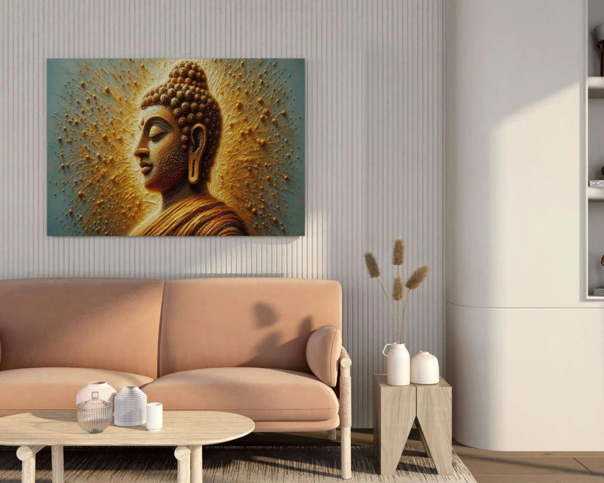 CH-BD-LDP16 Buddha Canvas Paintings For Wall Decoration For Living Room Bedroom Home Office & Hotels SWASTIK CREATIONS The Trend Point