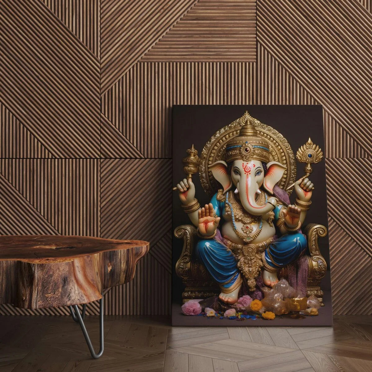 CH-GN6 Lord Ganesh Canvas Paintings For Wall Decoration For Living Room Bedroom Home Office & Hotels SWASTIK CREATIONS The Trend Point