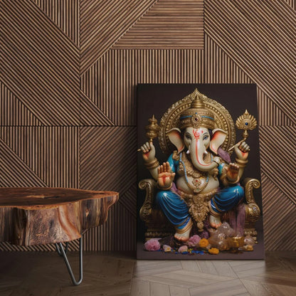 CH-GN6 Lord Ganesh Canvas Paintings For Wall Decoration For Living Room Bedroom Home Office & Hotels