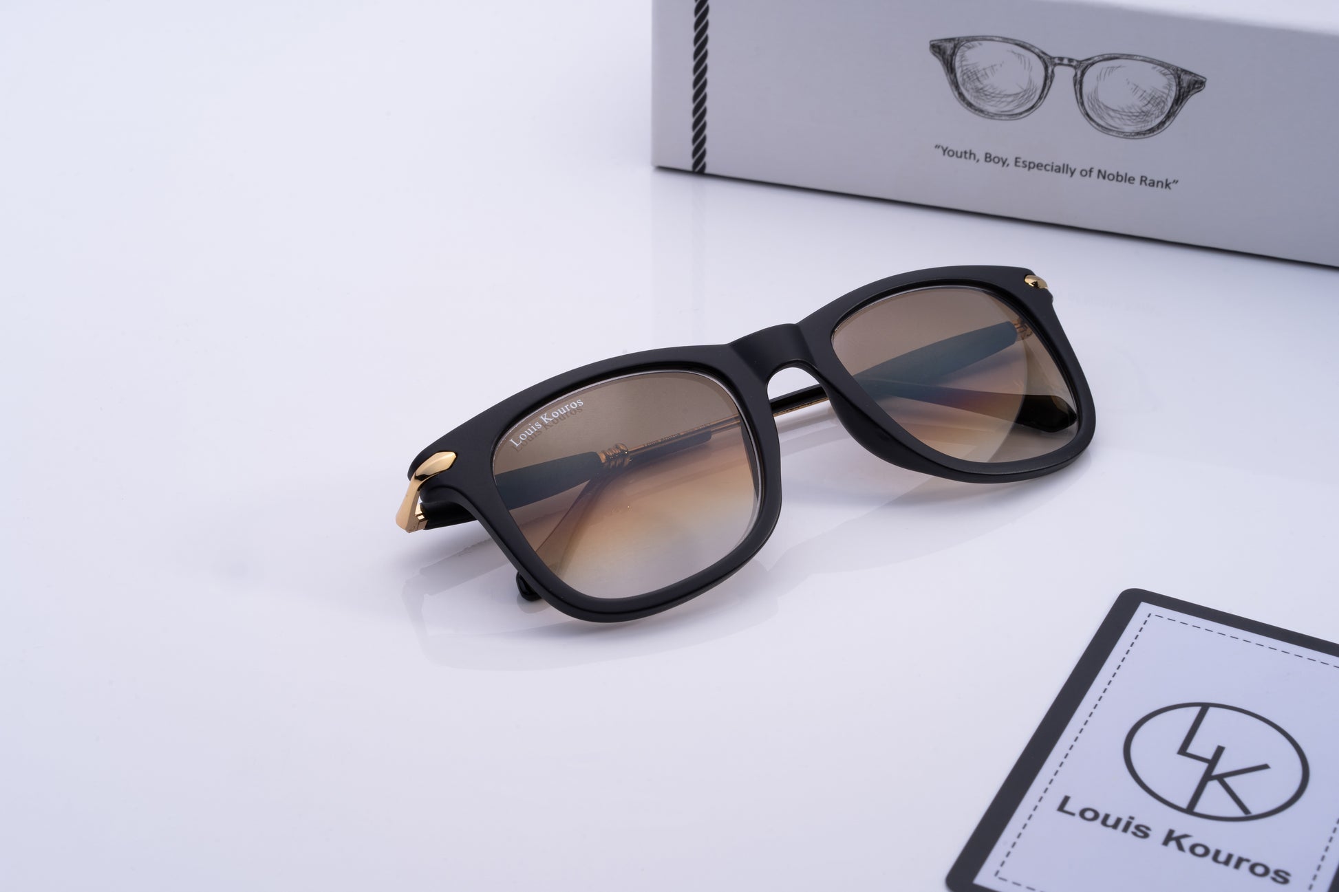 Brown Buloster Square Sunglasses (SUN-LK-2148-BRN2GLD-M)