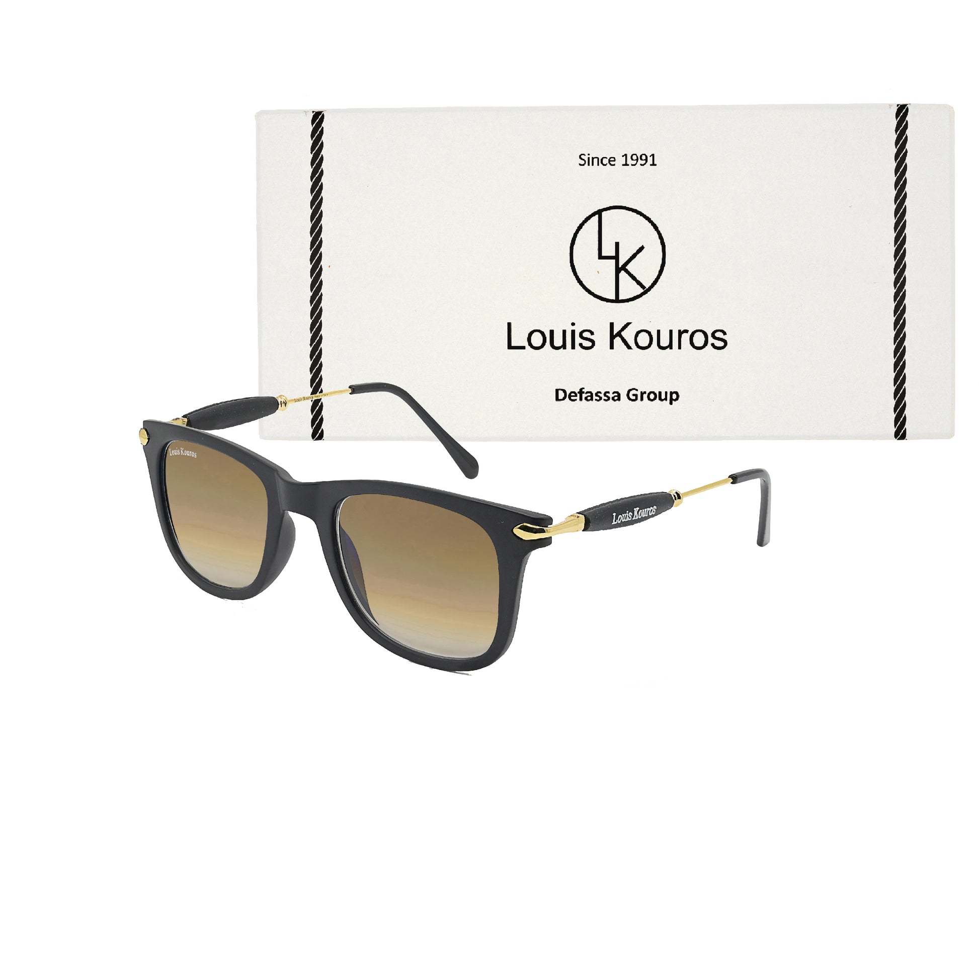 Brown Buloster Square Sunglasses (SUN-LK-2148-BRN2GLD-M)