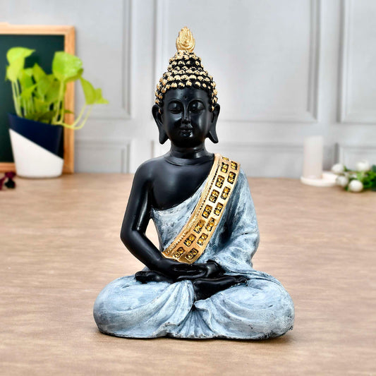 Swastik Trend Point Beautiful Sitting Buddha Idol Statue for Home & Garden Living Room | Healing Spirit Blessing Buddha Statue 04