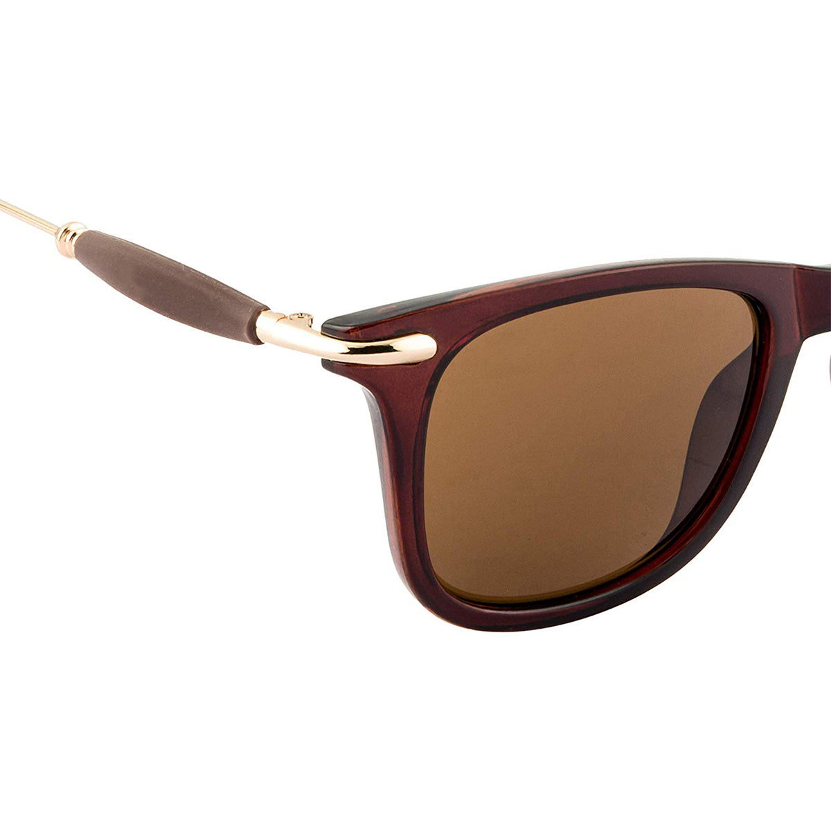 Brown Enigte Square Sunglasses (SUN-RN-2148-BRN1GLD-M) SWASTIK CREATIONS The Trend Point