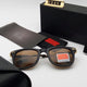 Brown Enigte Square Sunglasses (SUN-RN-2148-BRN1GLD-M)