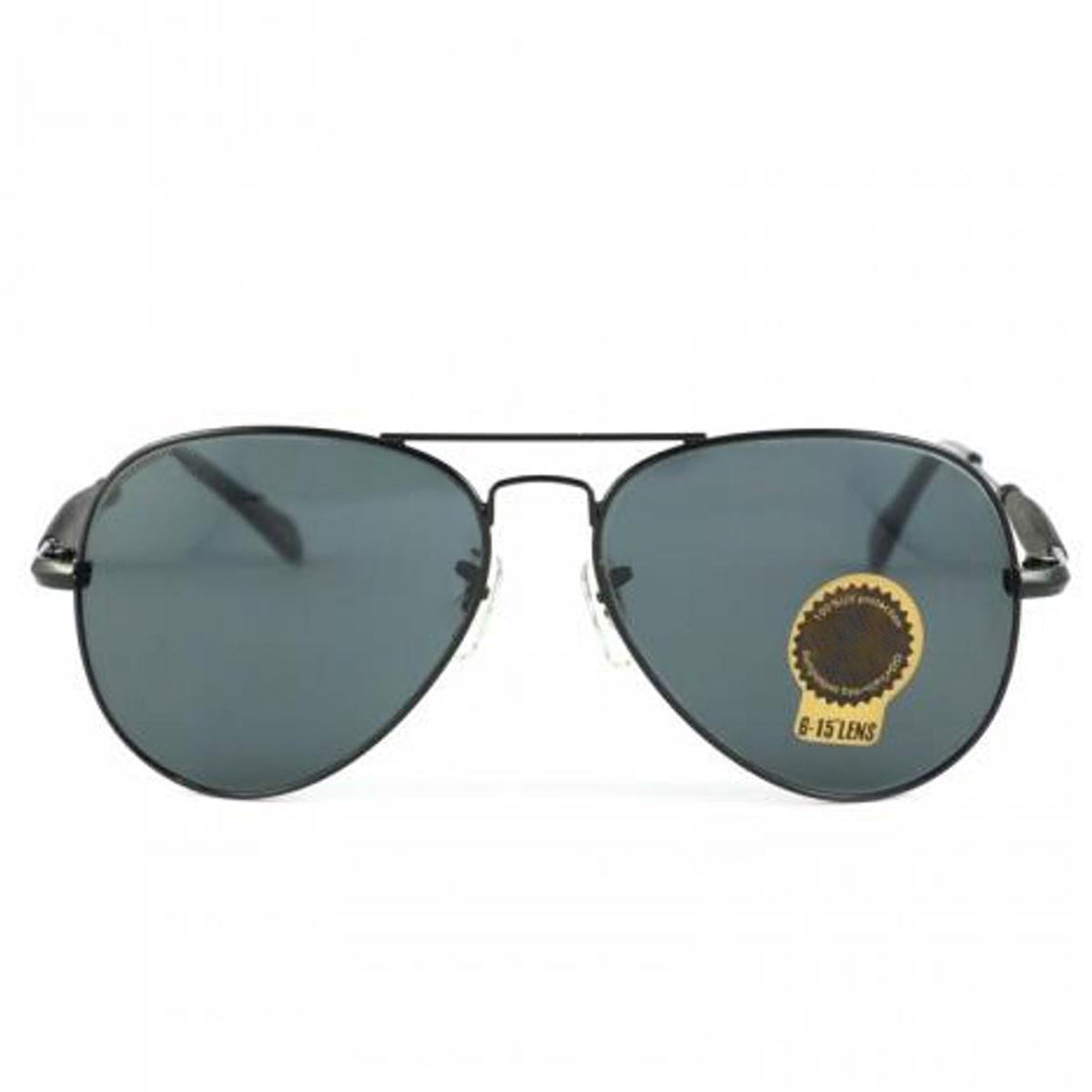 Black Ancestral Aviator Sunglasses (SUN-RN-3517-BLK1BLK-M) SWASTIK CREATIONS The Trend Point