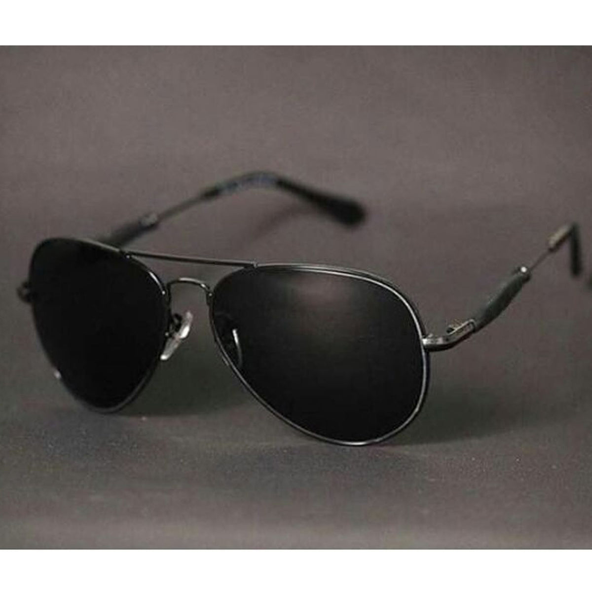 Black Ancestral Aviator Sunglasses (SUN-RN-3517-BLK1BLK-M) SWASTIK CREATIONS The Trend Point