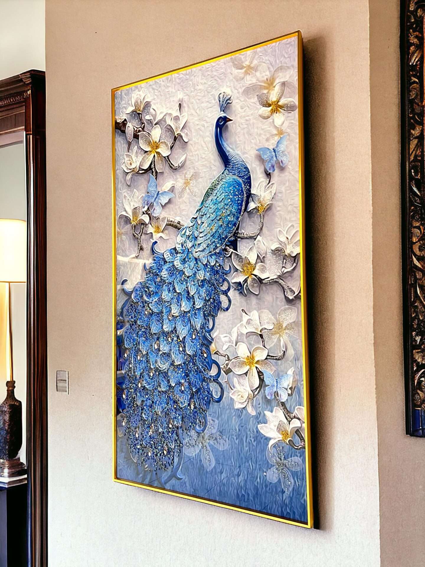 Large Peacock Crystal Wall Decor - SWASTIK CREATIONS The Trend Point