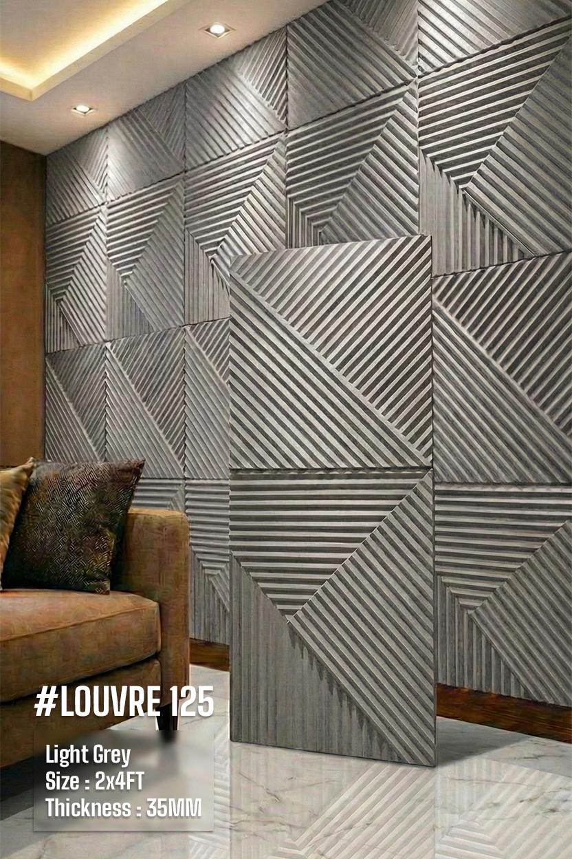 # Louvre 125 PU Panel New Design- 35mm thickness - Size 2x4ft - 5 color options - SWASTIK CREATIONS The Trend Point
