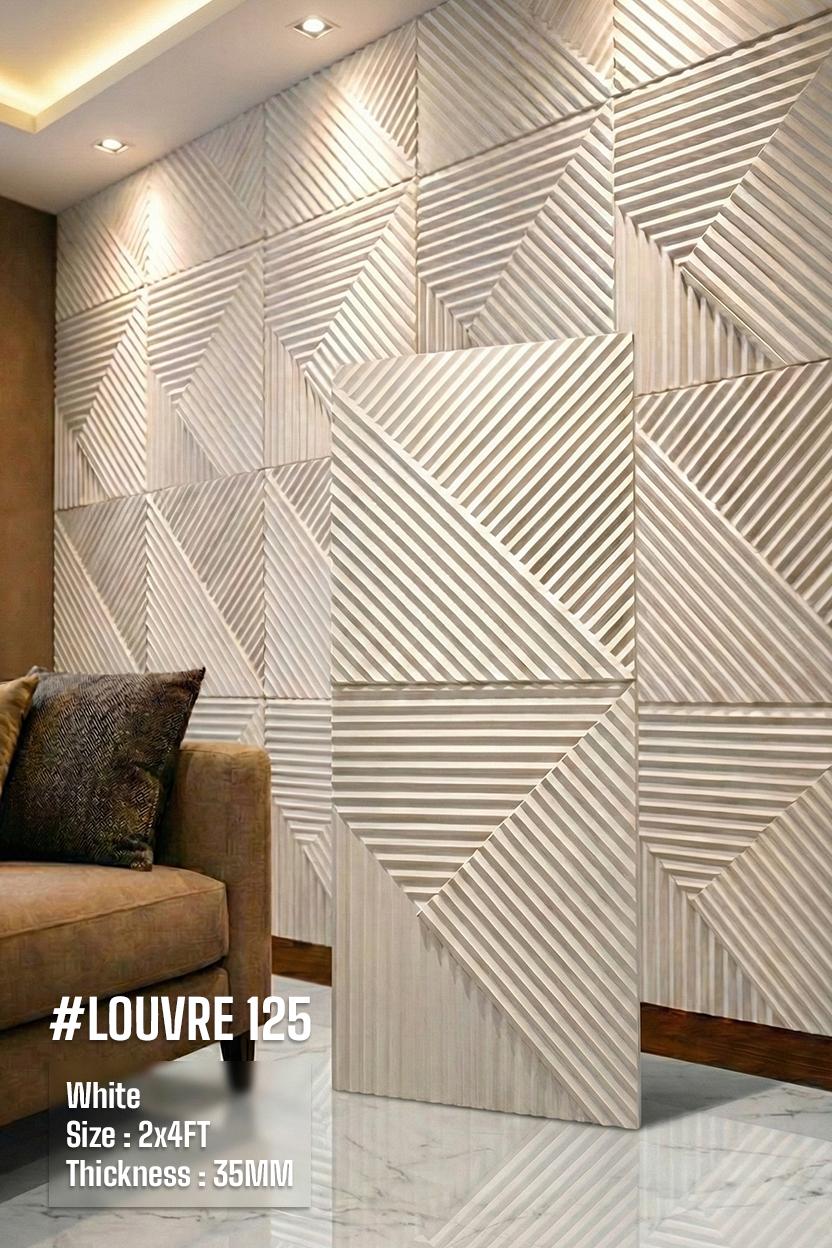 # Louvre 125 PU Panel New Design- 35mm thickness - Size 2x4ft - 5 color options - SWASTIK CREATIONS The Trend Point