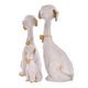 Swastik Trend Point WHITE Golden Set of 3 Cute Dog Statues Animal Figurines Decorative Showpieces for Home Decor in Living Room, Office, Pet Lovers' Spaces - Gift for Dog Enthusiasts on Birthday 7cm*13cm*20cm