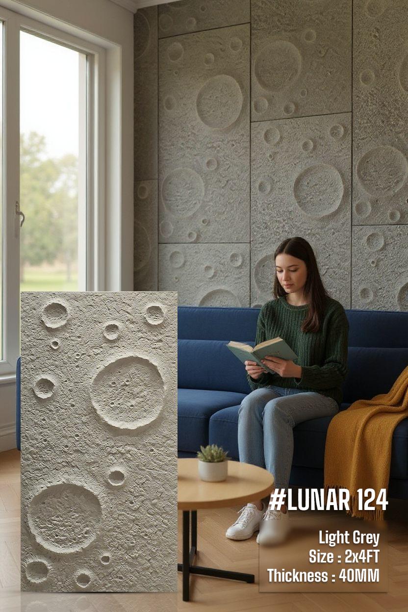 # Lunar 124 - PU Panels New Design- 40mm thickness - Size 2x4ft - 5 color options - SWASTIK CREATIONS The Trend Point