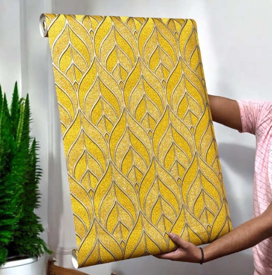 Luxury Golden Wallpaper (set of 2) - SWASTIK CREATIONS The Trend Point