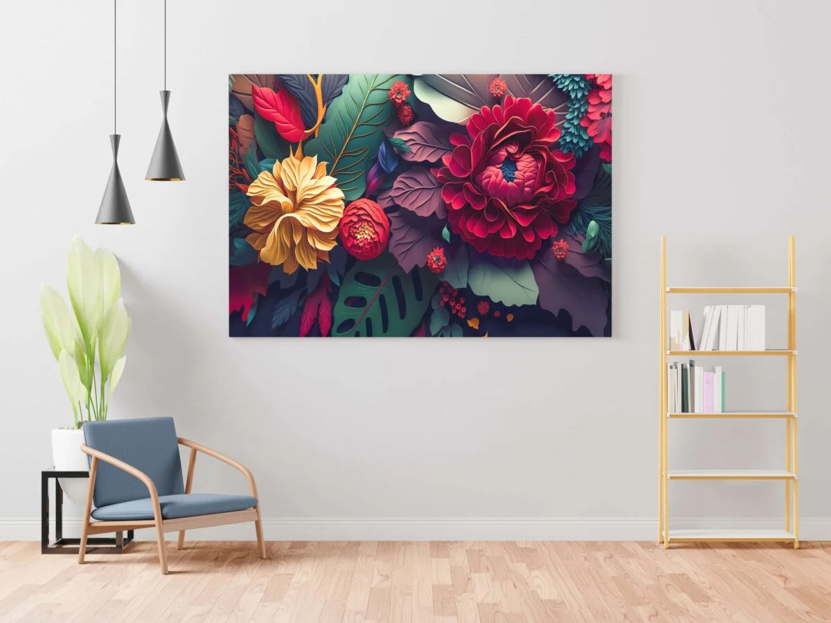 CH-FLW-LDP50 Flower Canvas Paintings For Wall Decoration For Living Room Bedroom Home Office & Hotels