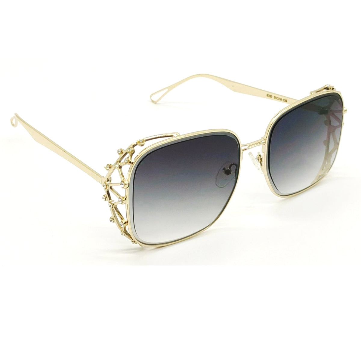 Black stradale Square Sunglasses (SUN-GC-8032-BLK2GLD)