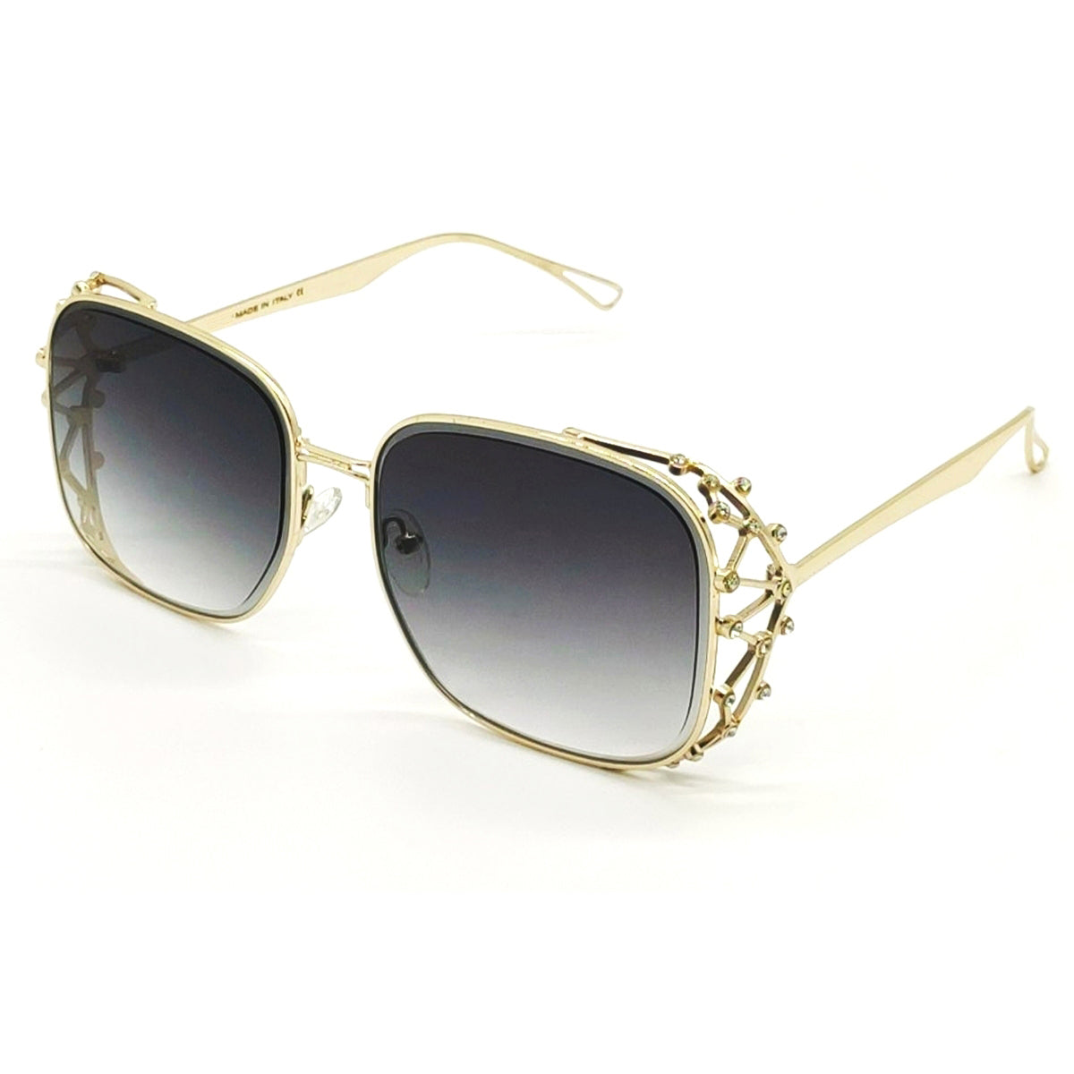 Black stradale Square Sunglasses (SUN-GC-8032-BLK2GLD)