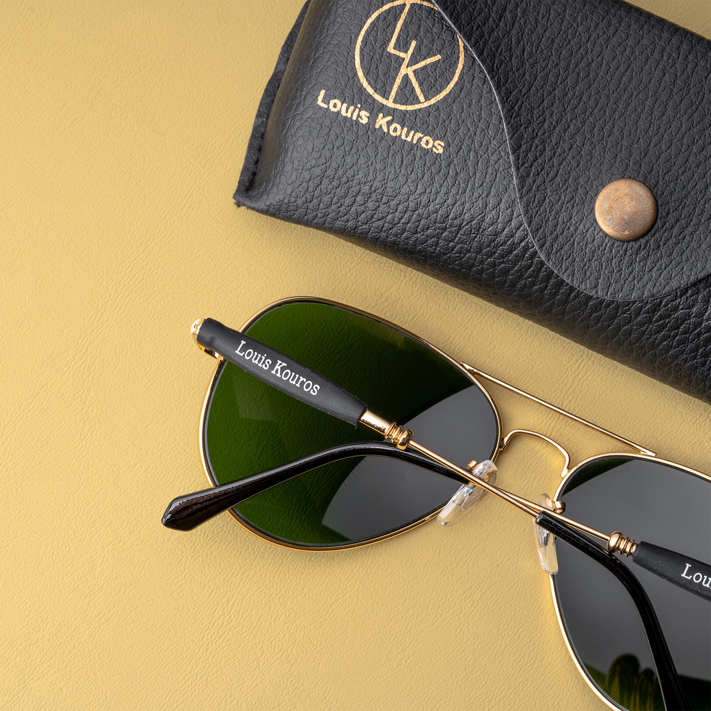 Green Airomade Aviator Sunglasses (SUN-LK-3517-GRN1GLD-M) SWASTIK CREATIONS The Trend Point