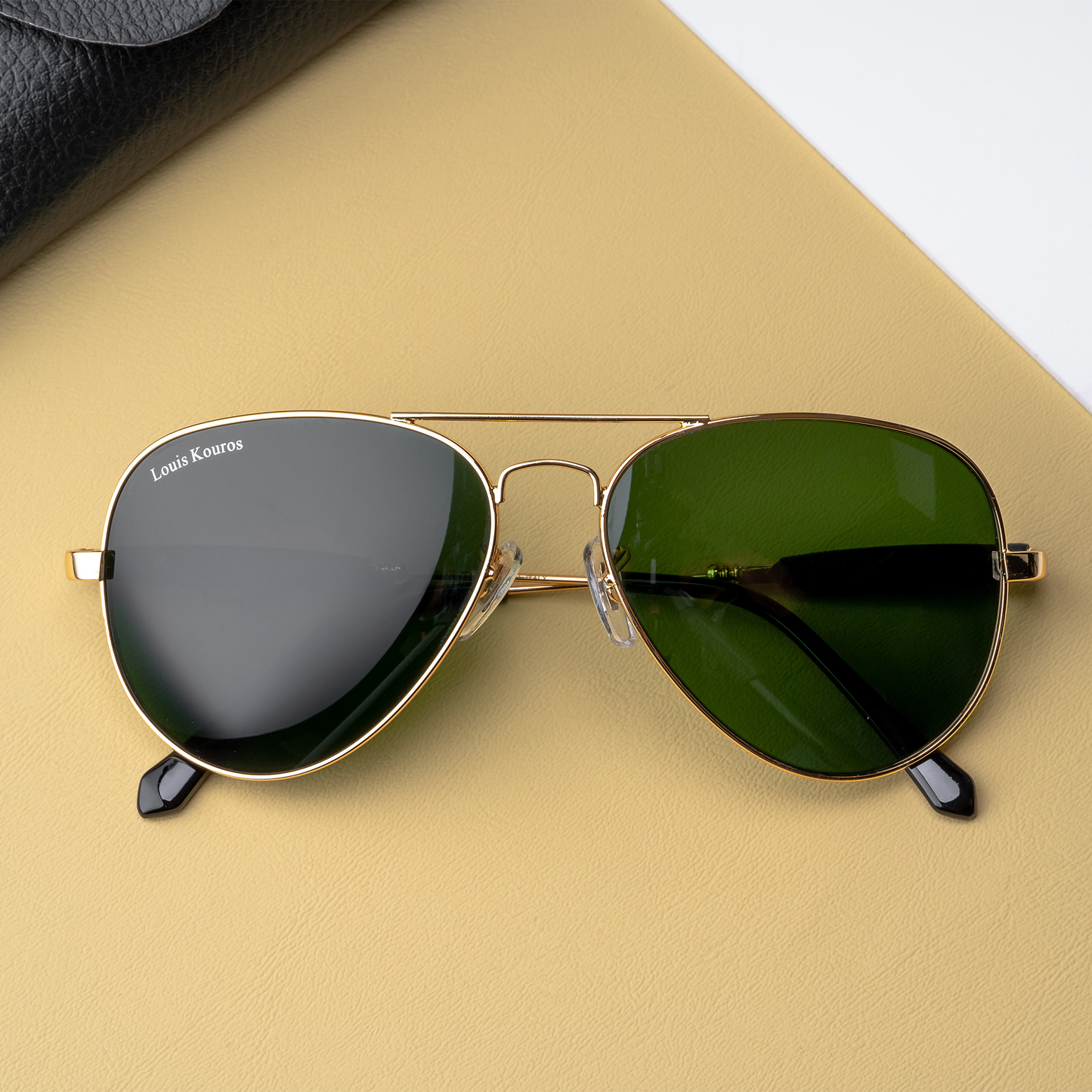 Green Airomade Aviator Sunglasses (SUN-LK-3517-GRN1GLD-M) SWASTIK CREATIONS The Trend Point