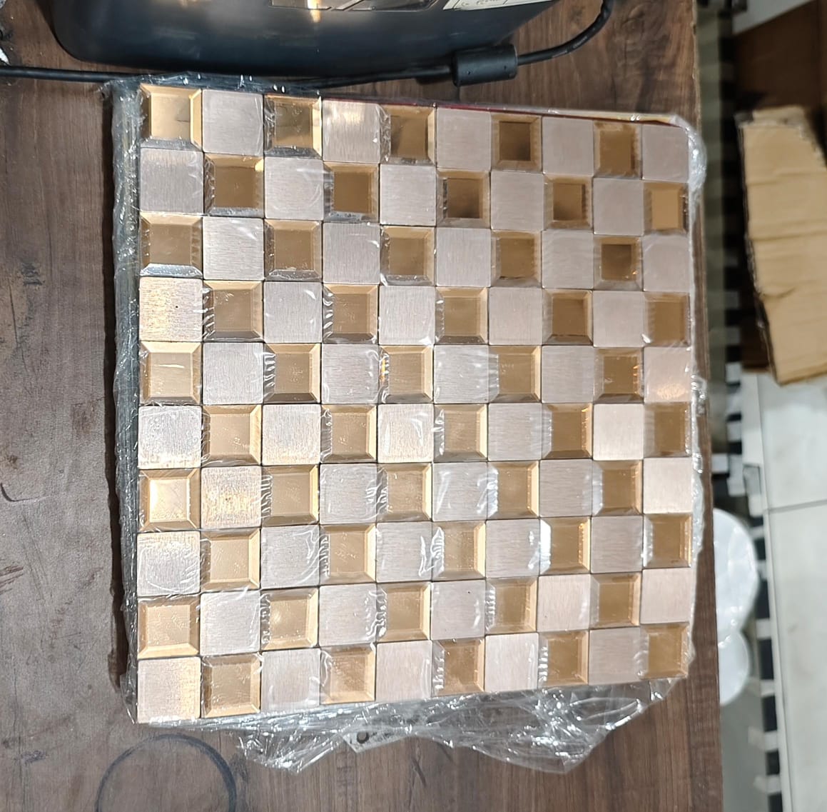 #MT03 - Copper Self Adhesive Mosaic Tile (Box of 33 pcs) (1 Tile Coverage Area 1 Sq Ft) - SWASTIK CREATIONS The Trend Point