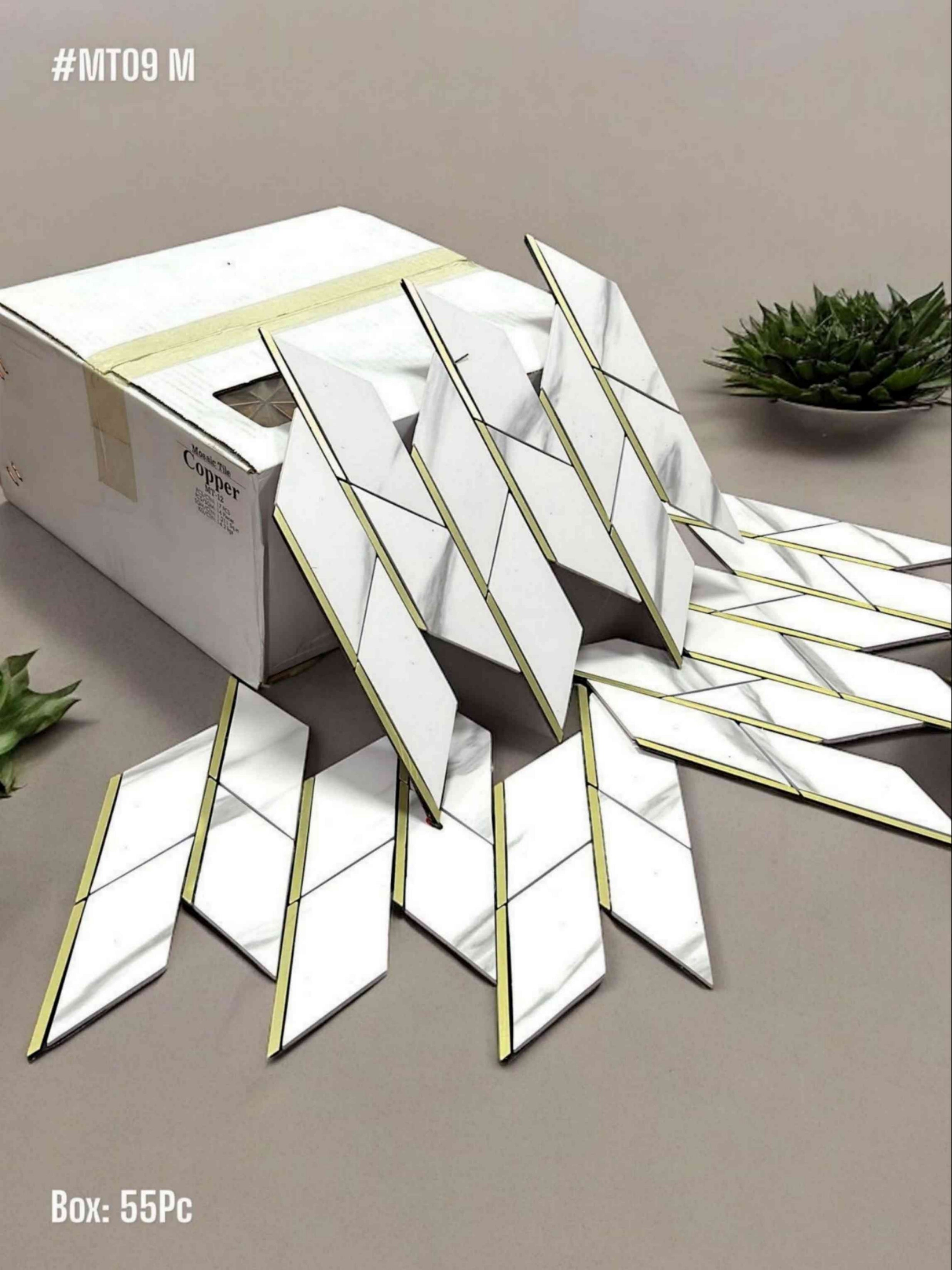 #MT09M White Self Adhesive Mosaic Tile (Box of 55 Pcs) (1 Tile Coverage Area 0.7 Sq Ft) - SWASTIK CREATIONS The Trend Point
