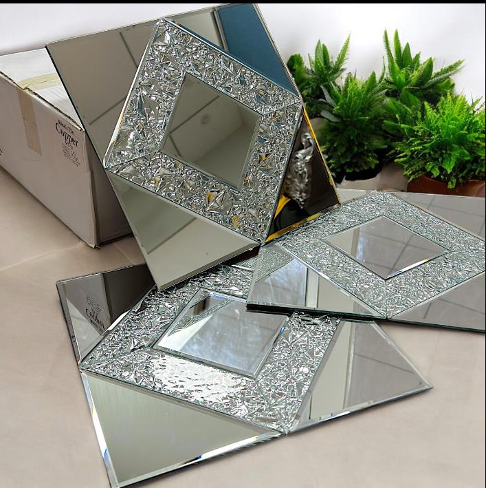 #MT24 Silver Glass Mirror Mosaic Tile (Box of 22 pc) (1 Tile Coverage Area 0.9 Sq Ft) - SWASTIK CREATIONS The Trend Point