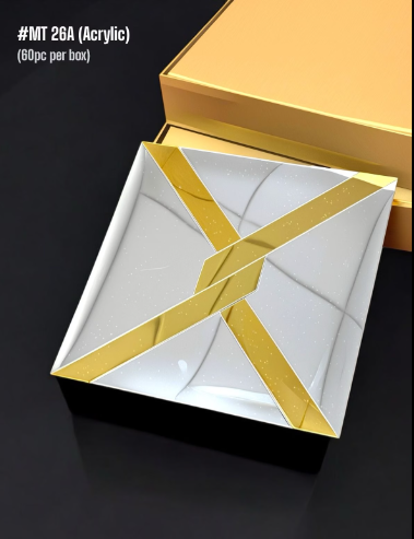 #MT26A (Acrylic) Silver & Golden Self-Adhesive Acrylic Mirror Mosaic Tile (Box of 60pcs) (1 Tile Coverage Area 1 Sq Ft) - SWASTIK CREATIONS The Trend Point