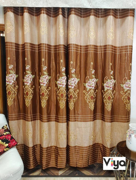 RF-919 EMBROIDERED Curtains (2 colors) - SWASTIK CREATIONS The Trend Point