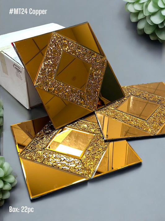 Copper Glass Mirror Mosaic Tile (Box of 22 pc)