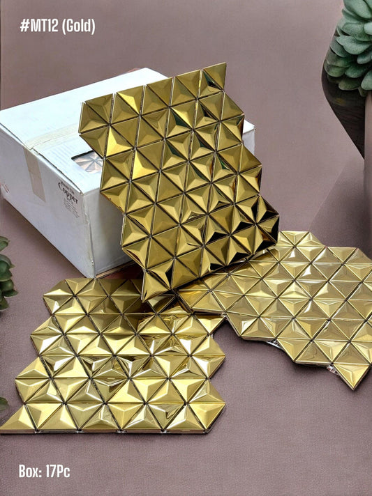 Golden SS Metal Mosaic Tile (Box of 17pc)