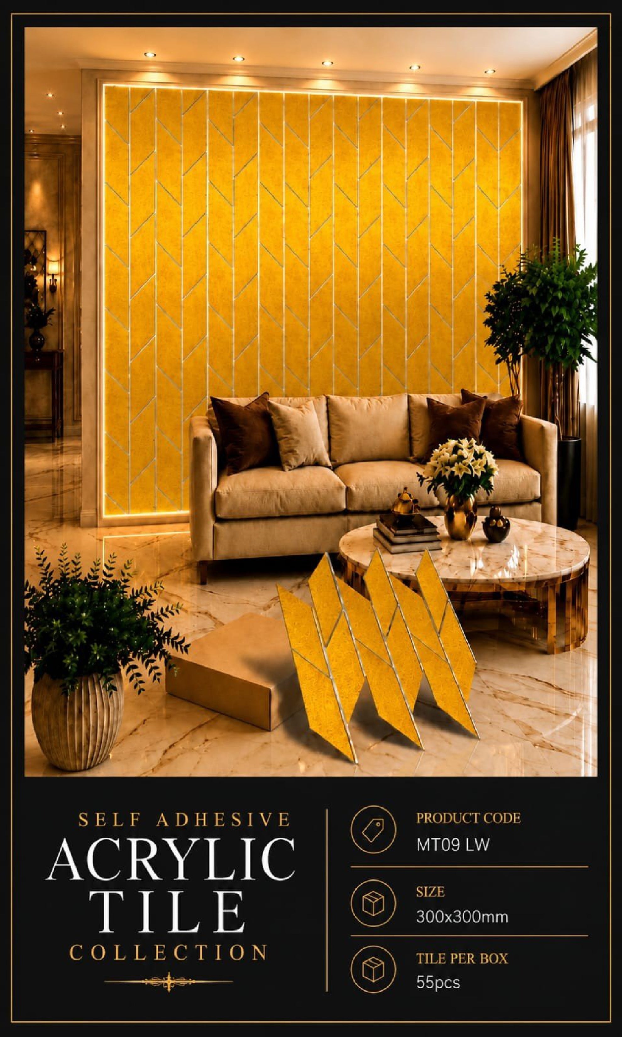 #MT09 LW - Decorative Mosaic Tiles (min 55pcs) (1 Tile Coverage Area 0.7 Sq Ft)