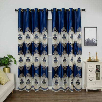 RF-2132 Embroidered Tissue Curtains (8 different colors and available in single piece packing)