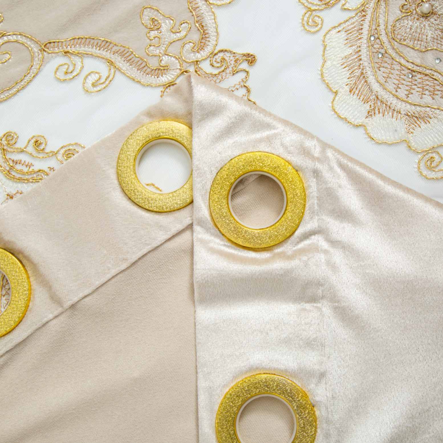 RF-2132 Embroidered Tissue Curtains (8 different colors and available in single piece packing)