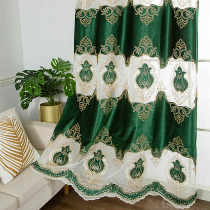 RF-2132 Embroidered Tissue Curtains (8 different colors and available in single piece packing)