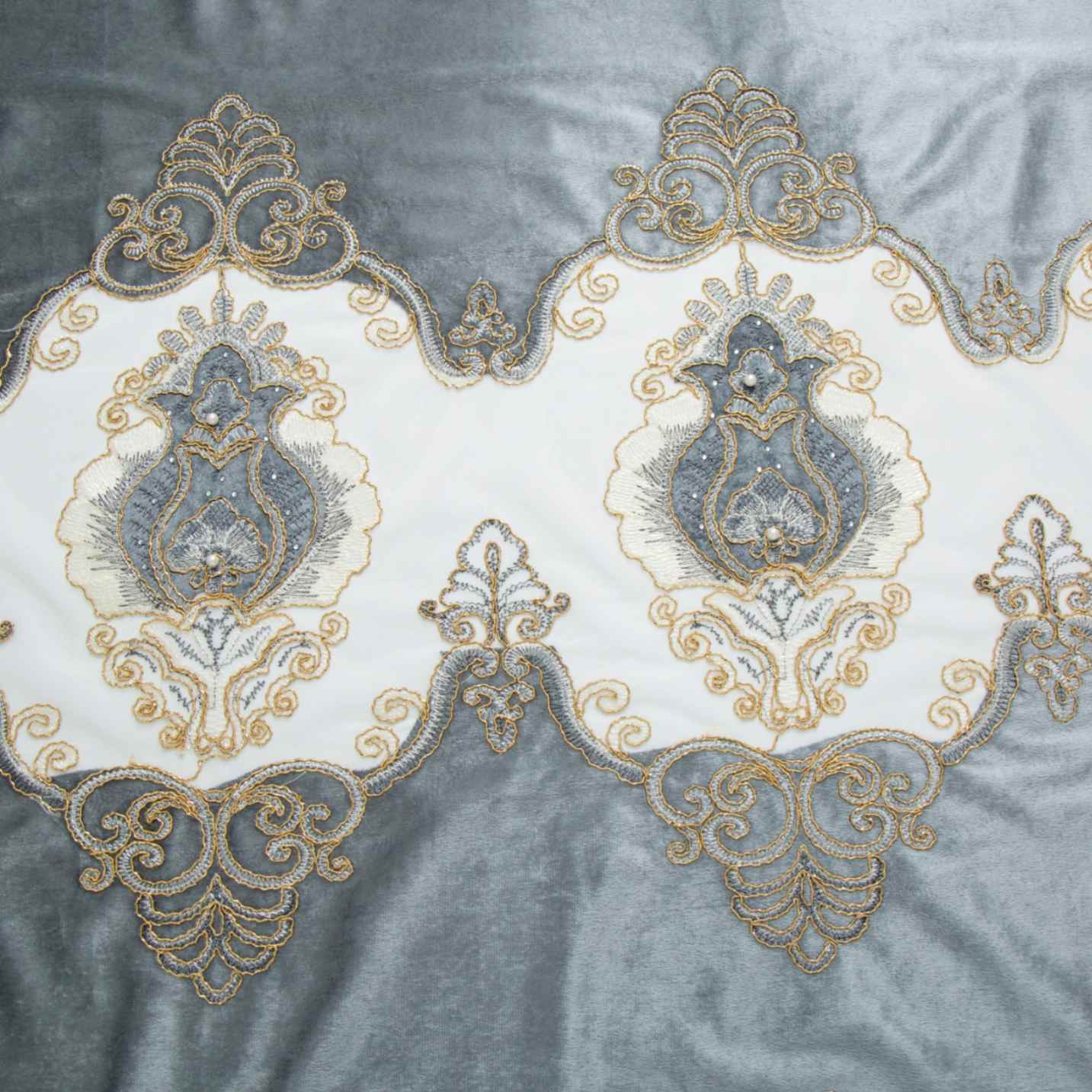 RF-2132 Embroidered Tissue Curtains (8 different colors and available in single piece packing)