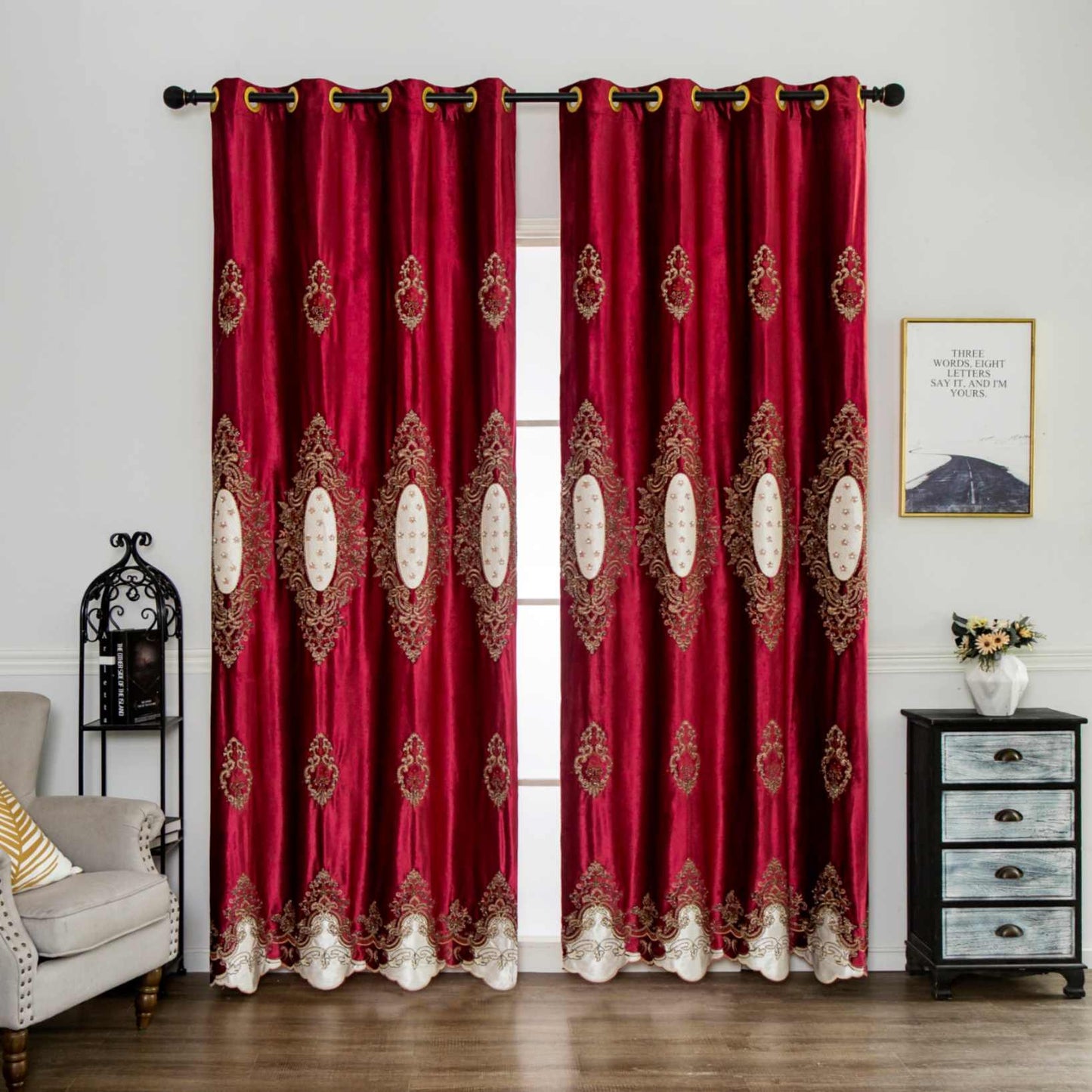 RF-2124 Dutch Velvet Curtains (6 different colors and available in single piece packing) SWASTIK CREATIONS The Trend Point