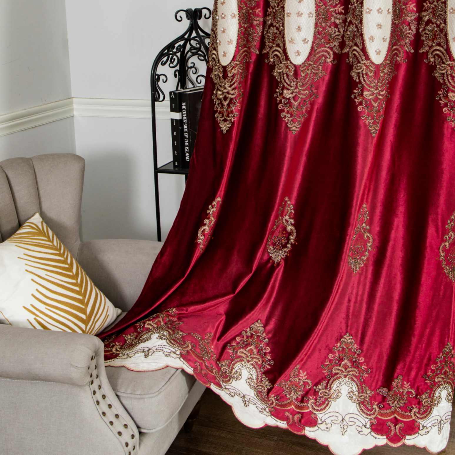 RF-2124 Dutch Velvet Curtains (6 different colors and available in single piece packing)