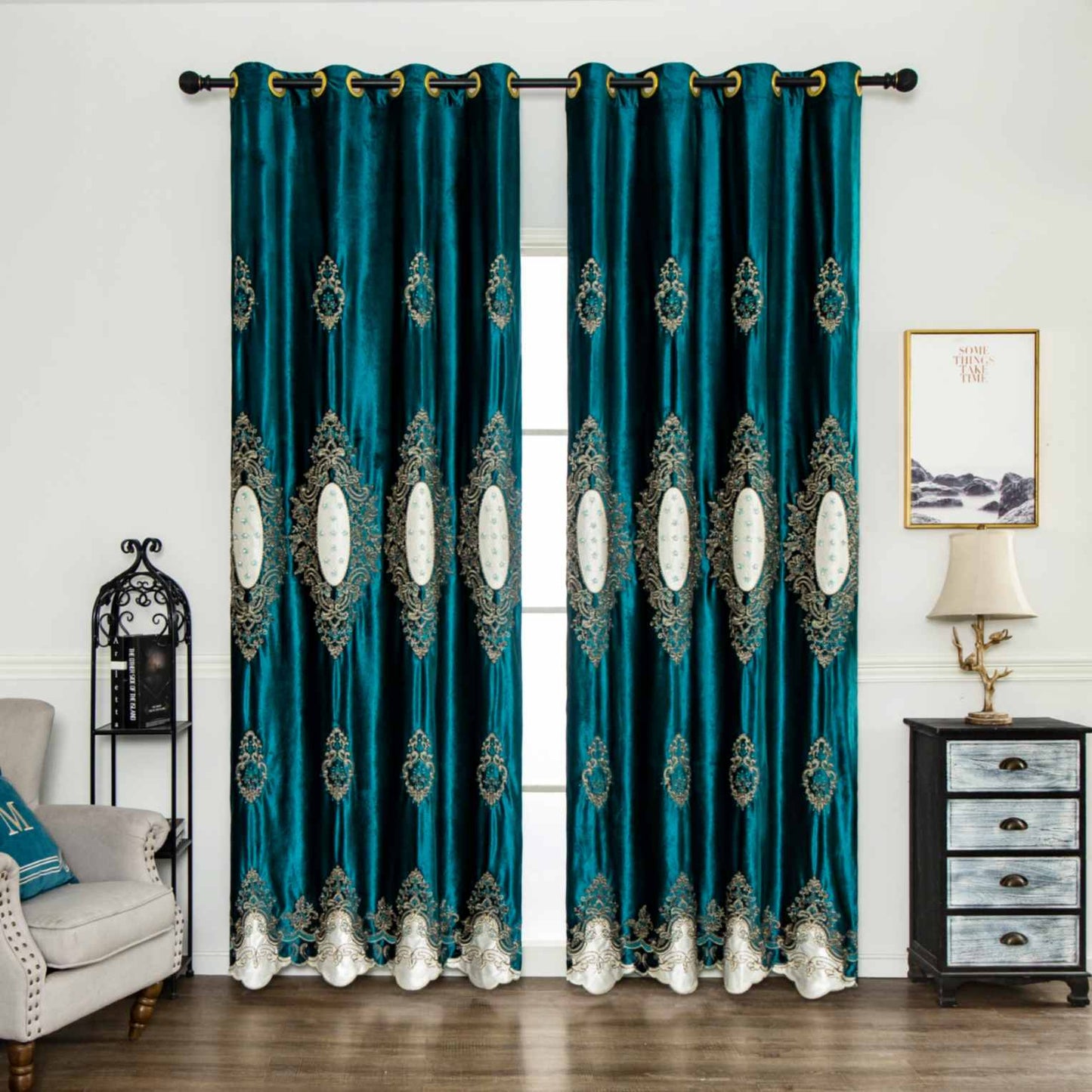 RF-2124 Dutch Velvet Curtains (6 different colors and available in single piece packing) SWASTIK CREATIONS The Trend Point