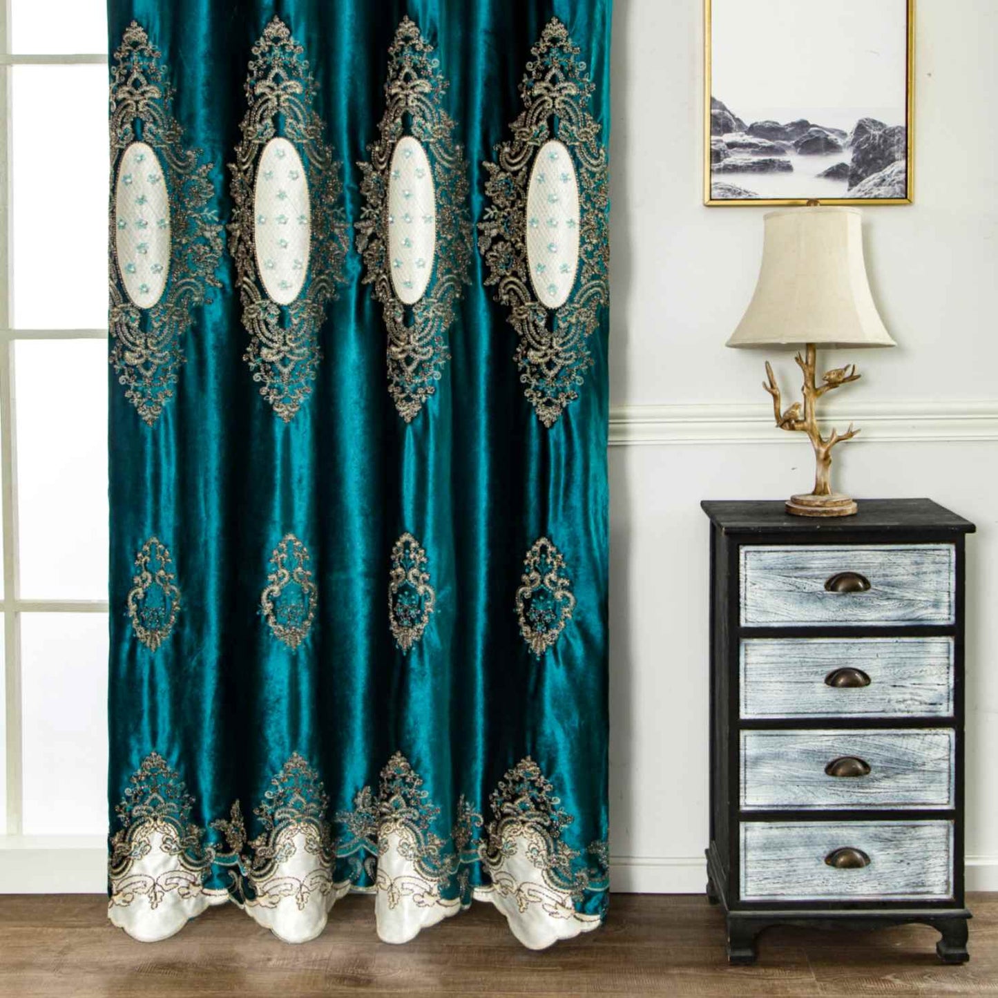 RF-2124 Dutch Velvet Curtains (6 different colors and available in single piece packing) SWASTIK CREATIONS The Trend Point