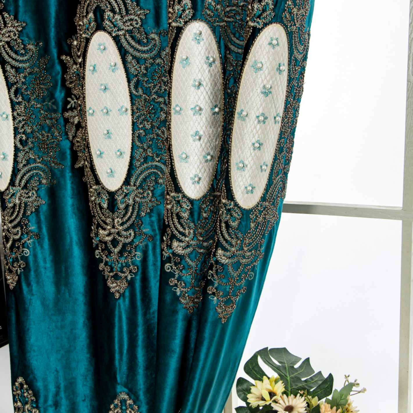 RF-2124 Dutch Velvet Curtains (6 different colors and available in single piece packing) SWASTIK CREATIONS The Trend Point