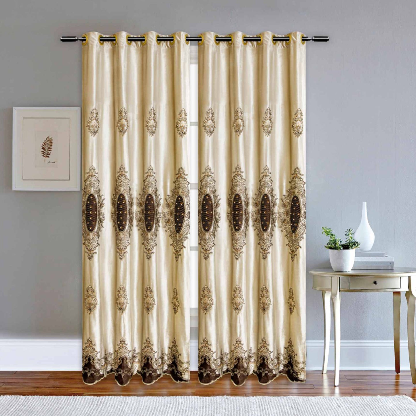 RF-2124 Dutch Velvet Curtains (6 different colors and available in single piece packing) SWASTIK CREATIONS The Trend Point