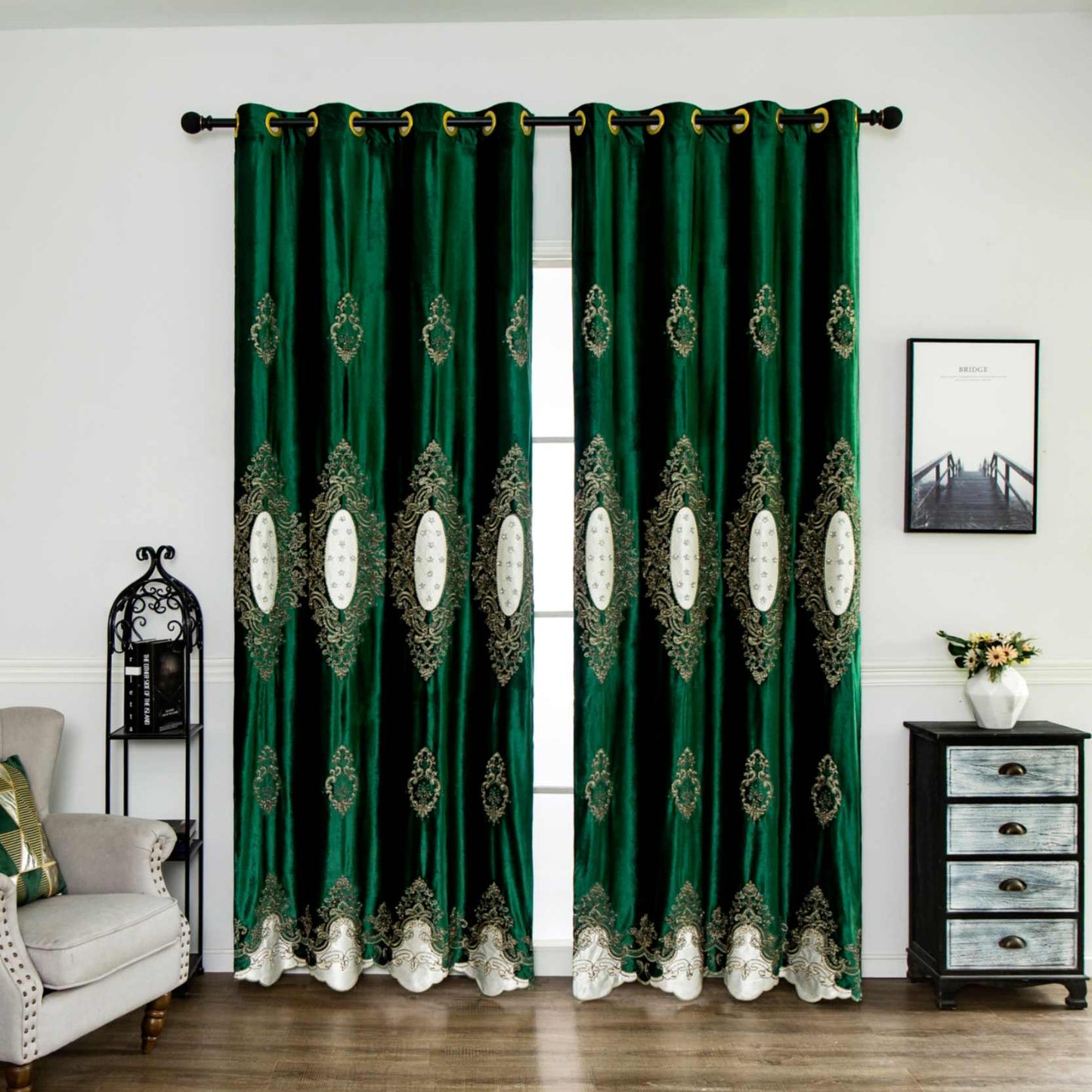 RF-2124 Dutch Velvet Curtains (6 different colors and available in single piece packing) SWASTIK CREATIONS The Trend Point