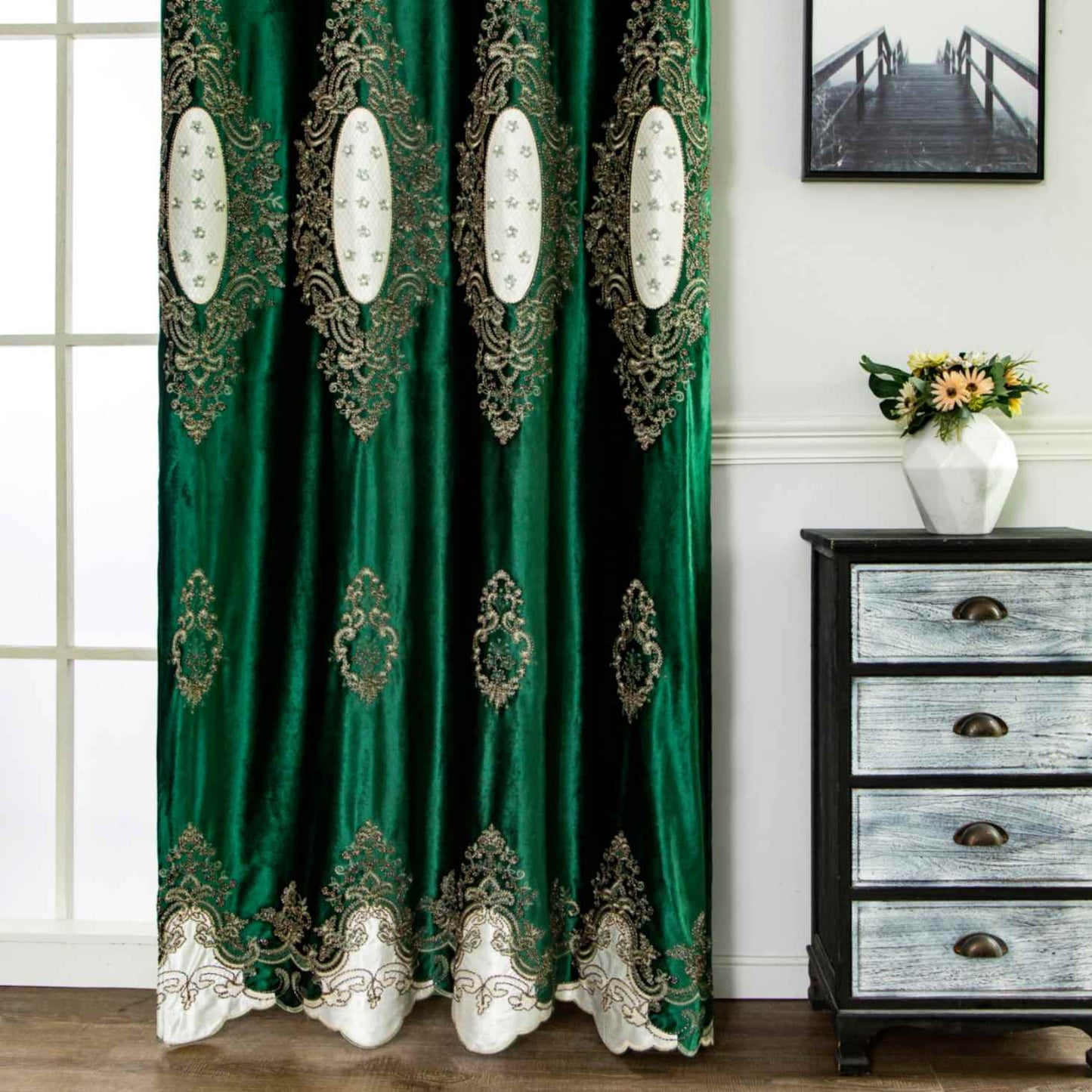 RF-2124 Dutch Velvet Curtains (6 different colors and available in single piece packing) SWASTIK CREATIONS The Trend Point